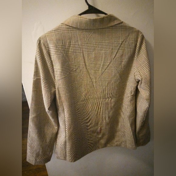 Miss LiLi, *NWT*, Women's,Blazer, Size (M) Medium, Color Tan, Brown Blue Red - Picture 4 of 4